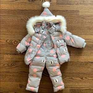 Girls 2-piece snow suit with puffer jacket size 2T